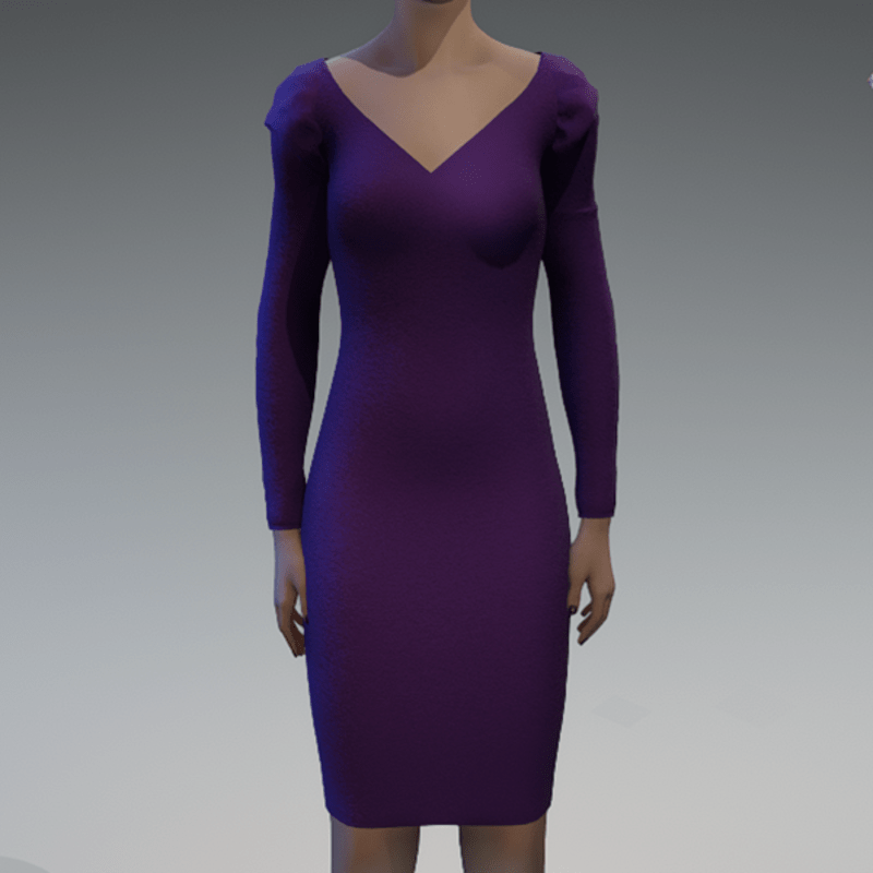 Long sleeve violet dress