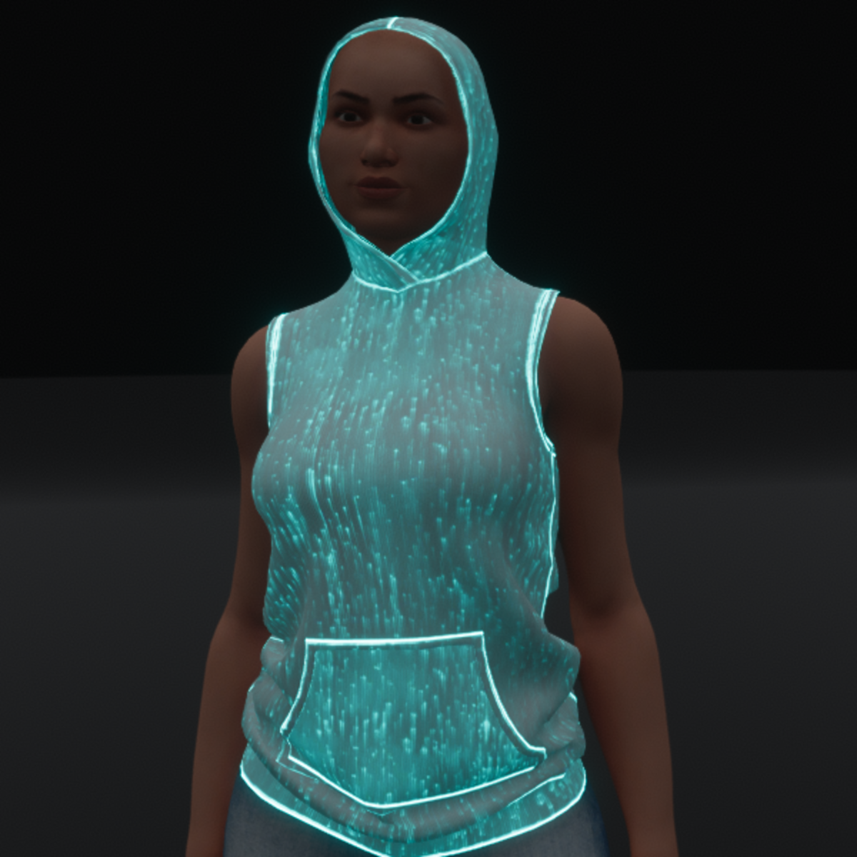 AV2 - Female Luminous Optical Fiber Hoodie