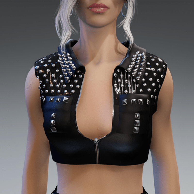 Leather Vest "Rock 'n' Metal" in Black