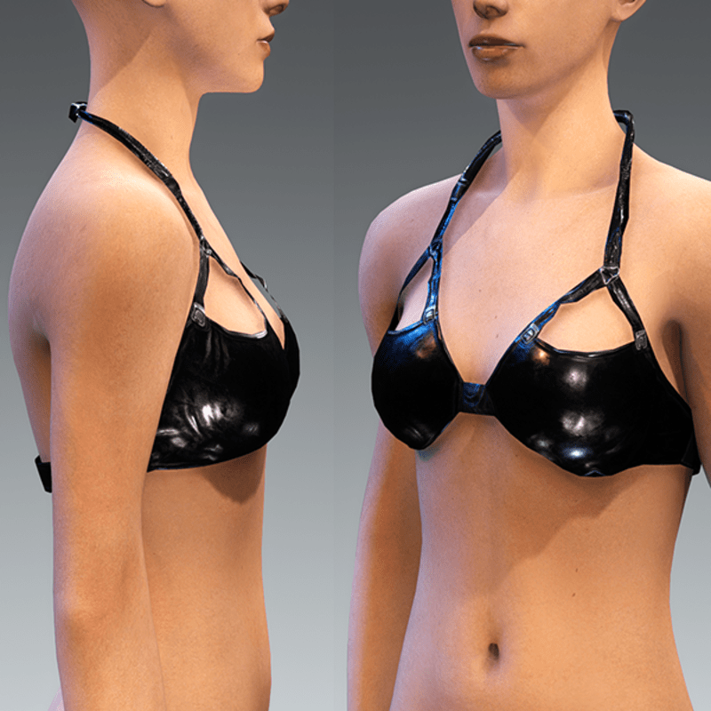 Rubber Latex Bustier Top Black