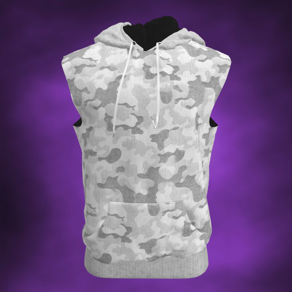 Men Sleeveless Camo Hoodie