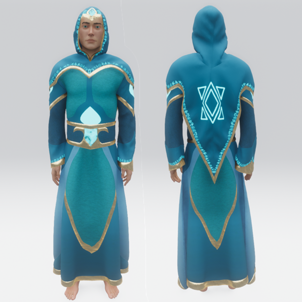 Magic Turquoise Mage Robes - Male