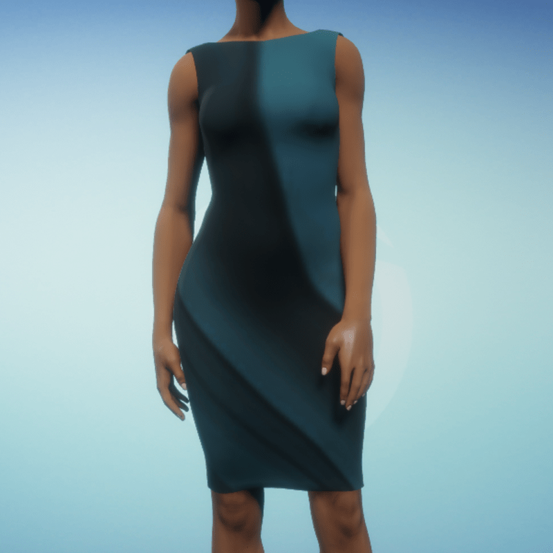 Boatneck Exec Dress - Teal Swoop