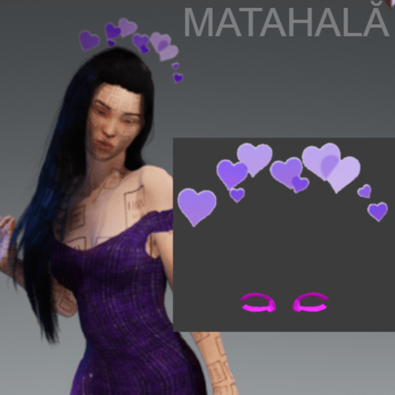 Purple Head Hearts Filter //MATAHALĂ