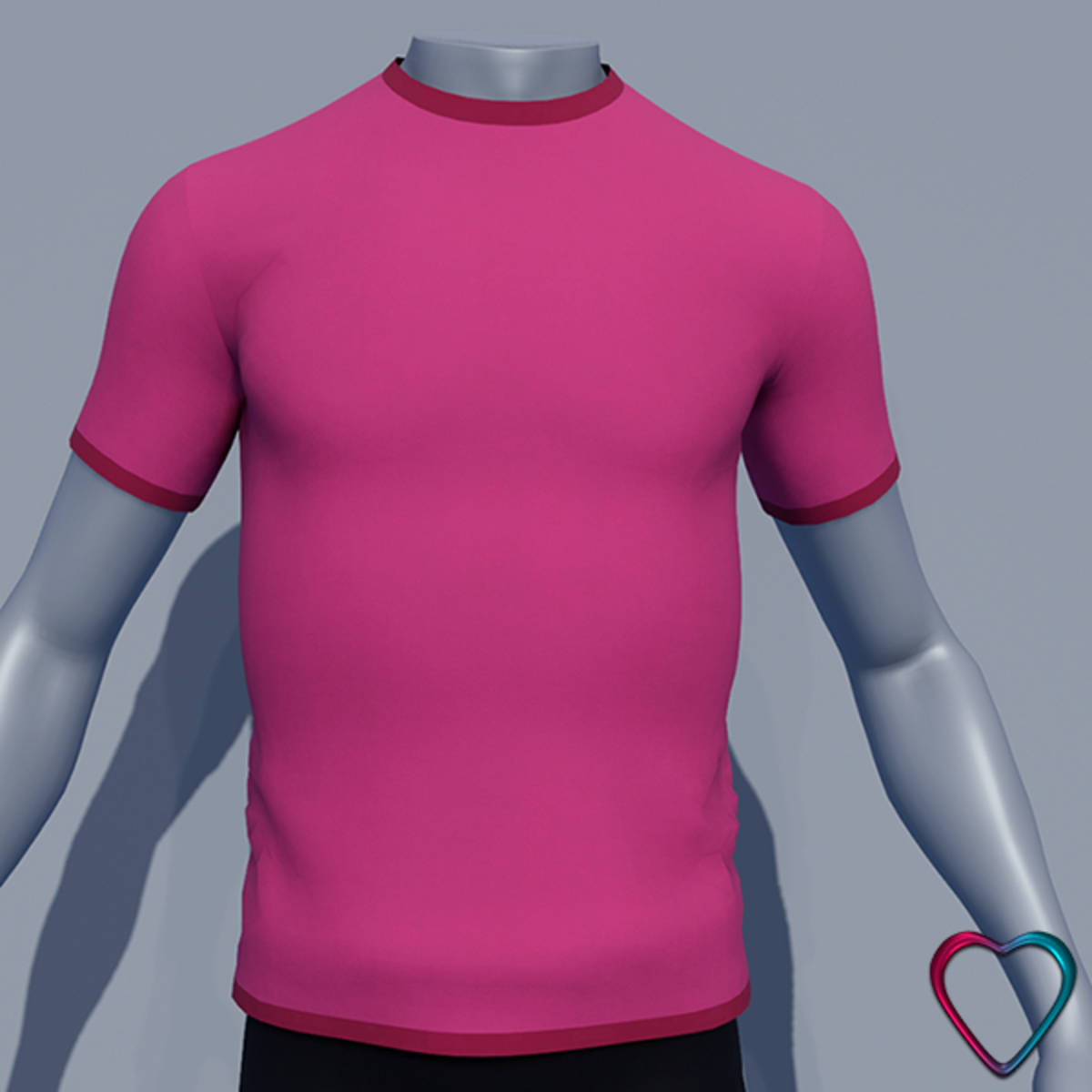 Men Plain TeeShirt - Pink