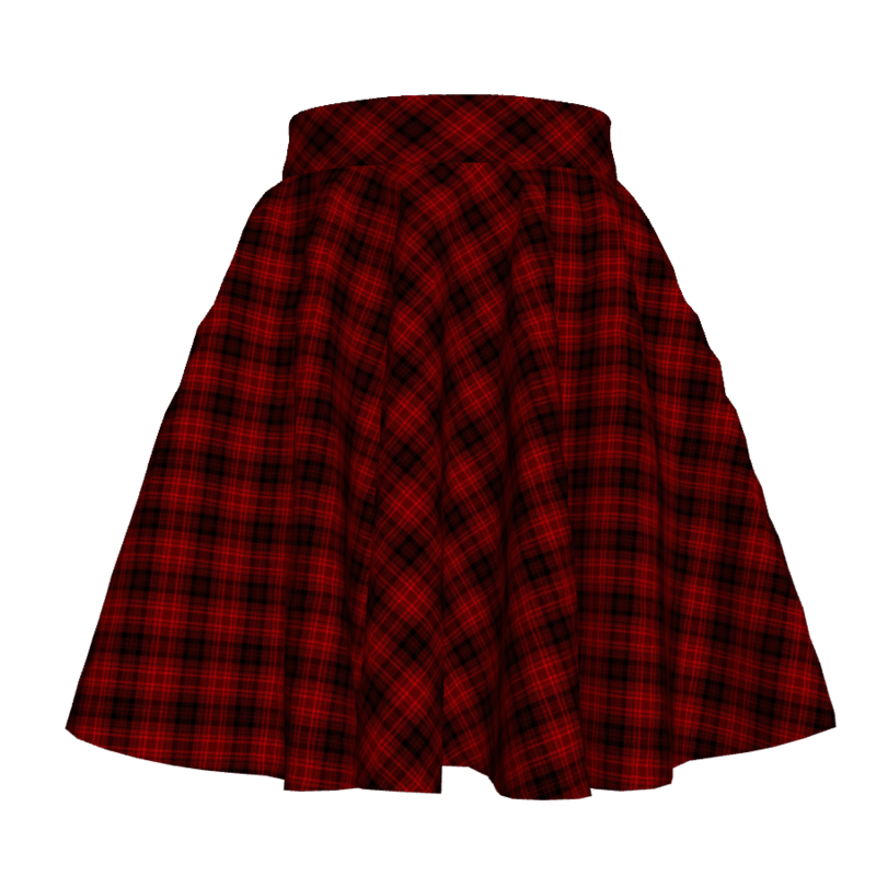 Red Plaid Skater Skirt