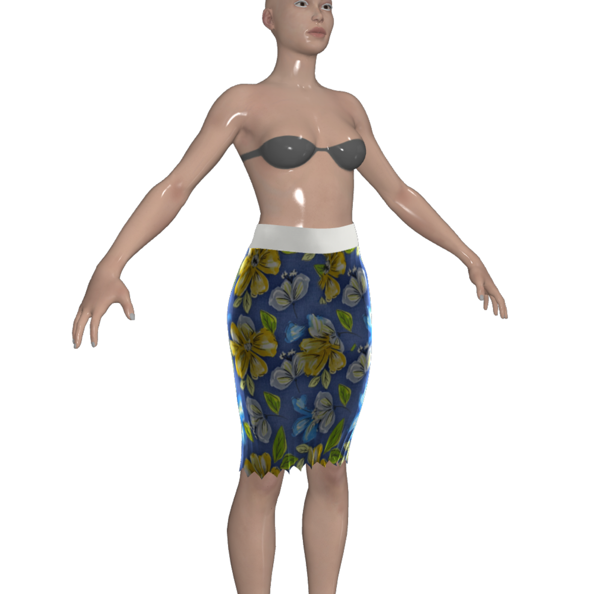 Basic Skirt - Floral Pattern