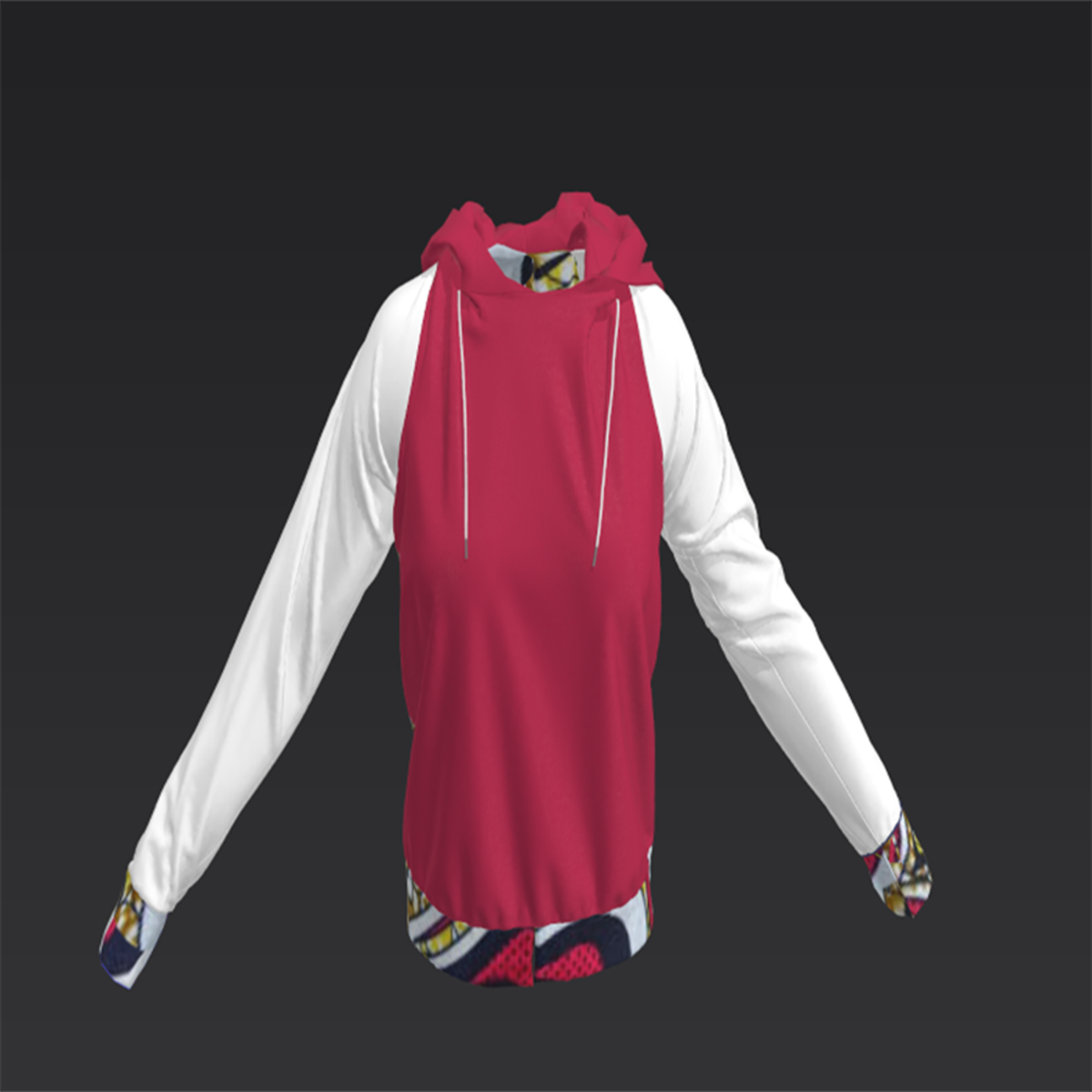 Hoody Chic Heart Pattern