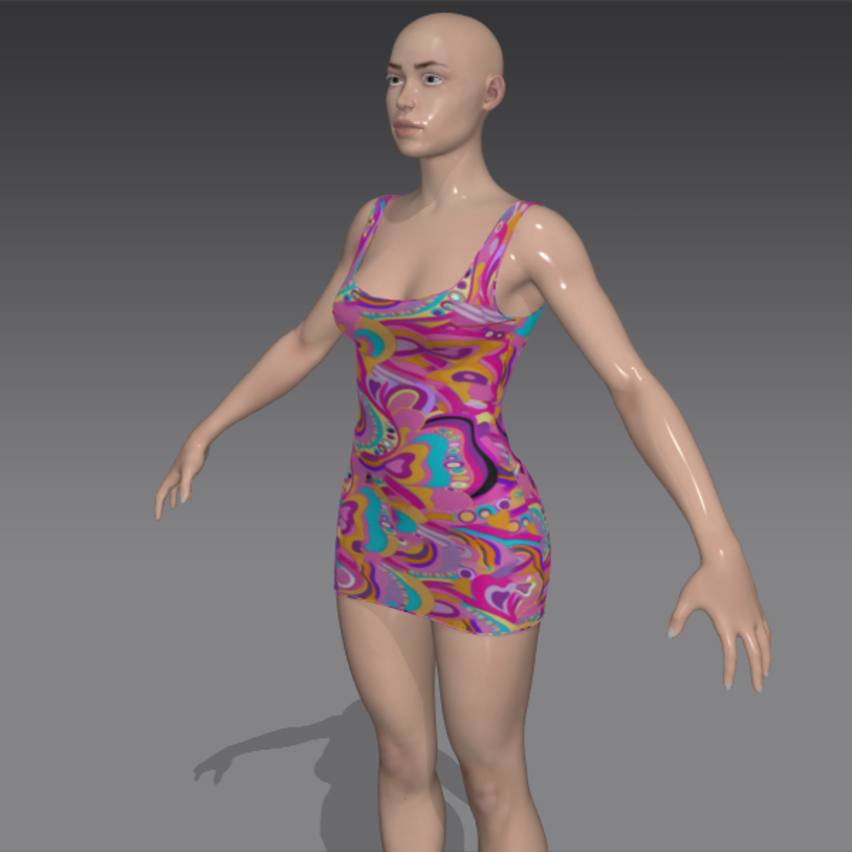 1968 Italian print micro-minidress