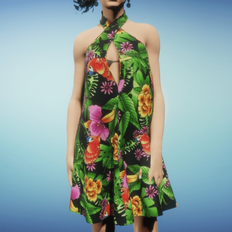 Draped Wrap Dress - Parrot