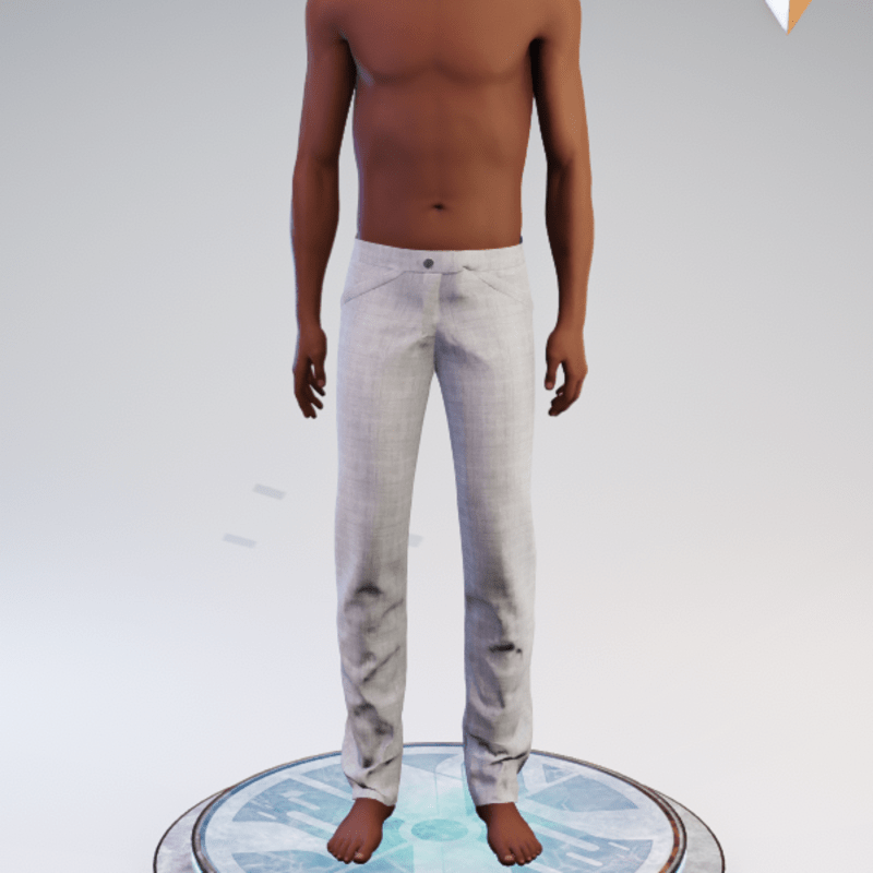 Faux-pocket Slacks - White Plaid