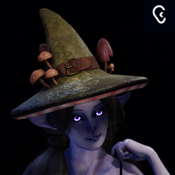 Mushroom Hat - Green [Earring Slot]