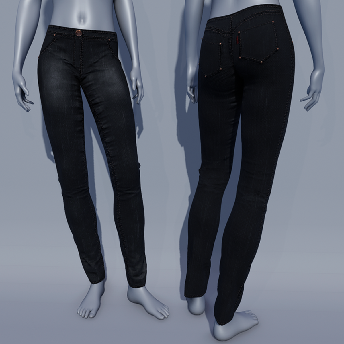 Women Jeans Pants - Black