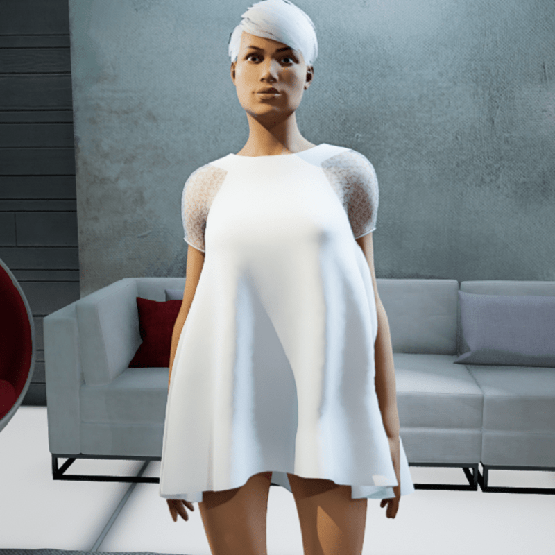 Flared dress with lace