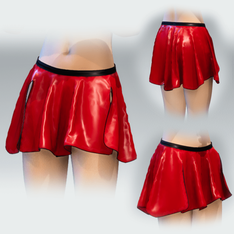 Shiny Latex Skirt Red