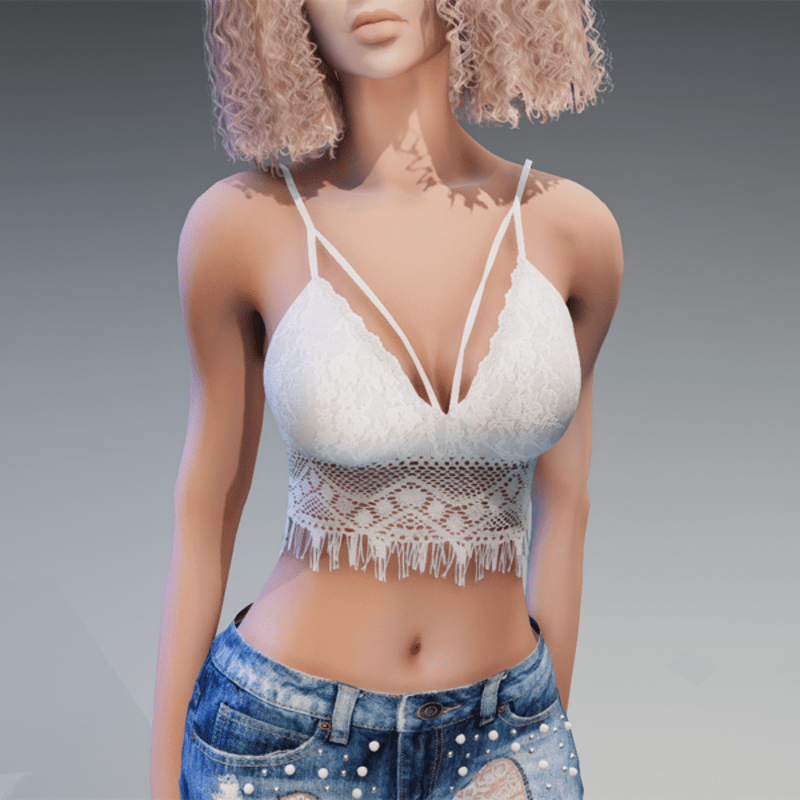 Boho Top "Summer" in White