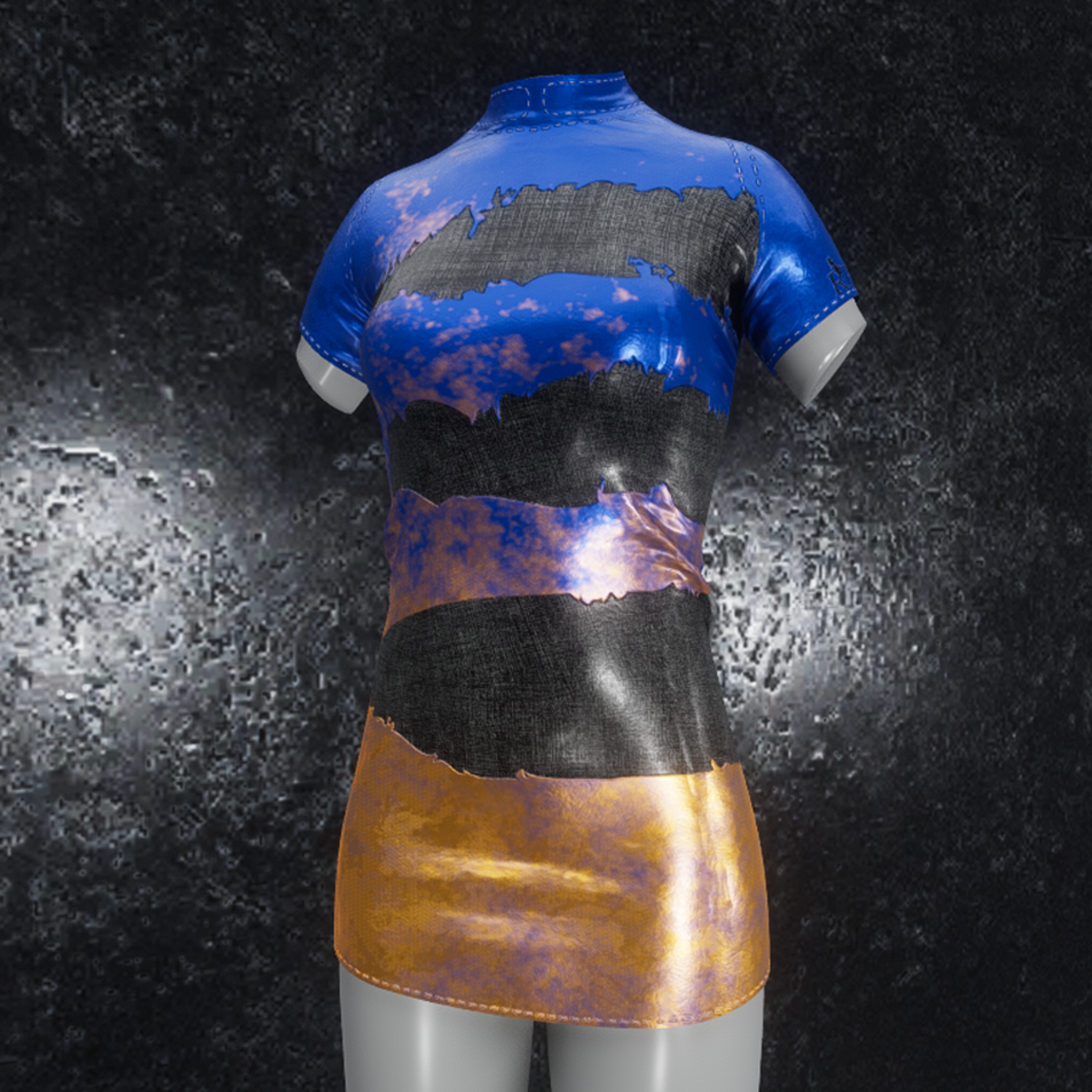 Dress Mila metallic orange blue