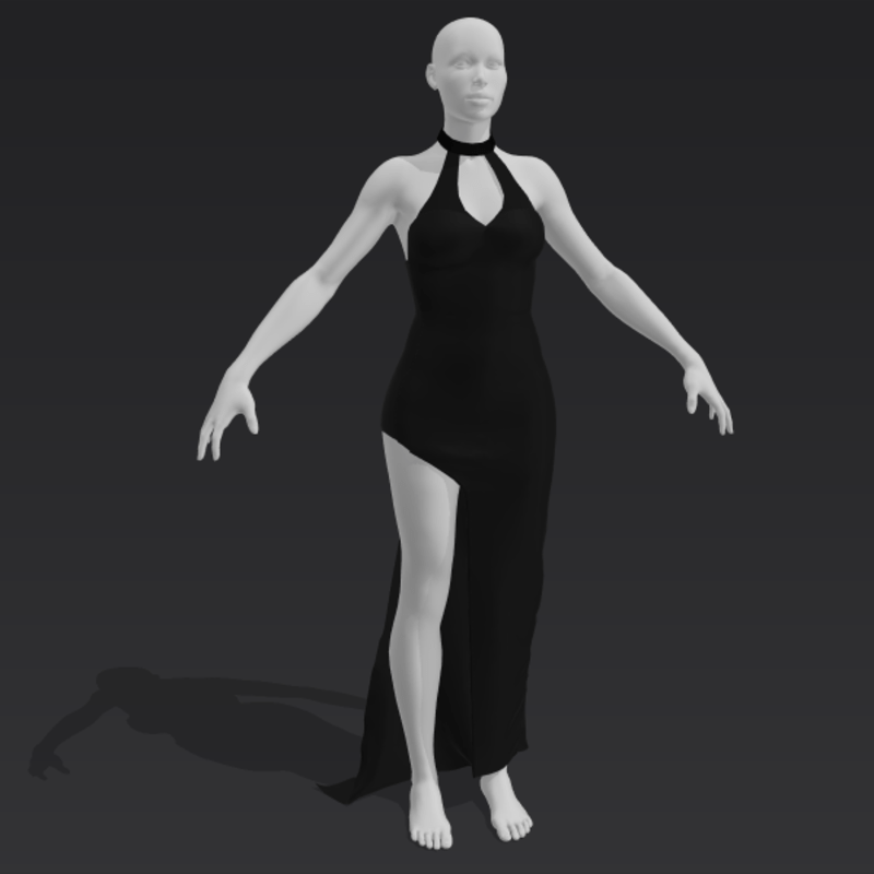 Split Evening Dress - Black