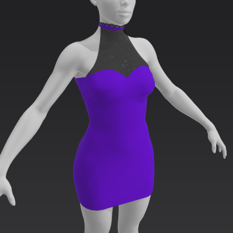 Short Evening Dress - purple