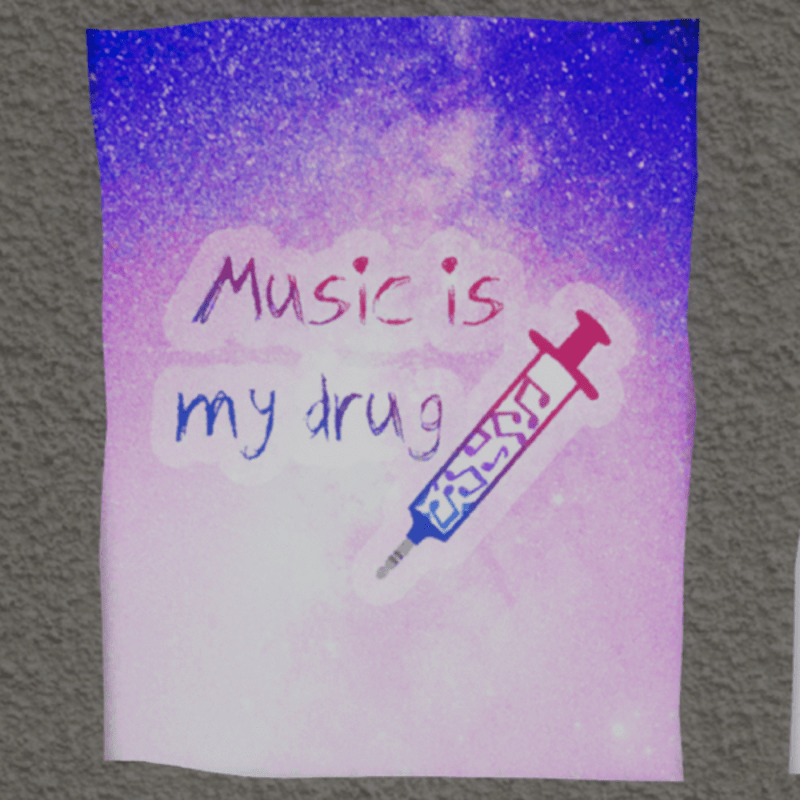music is my drug wall poster