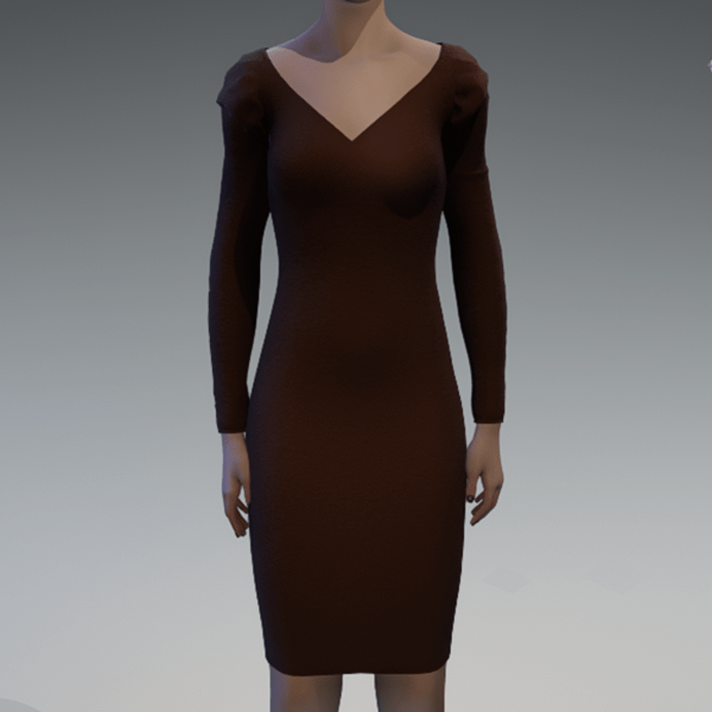 Long sleeve brown dress
