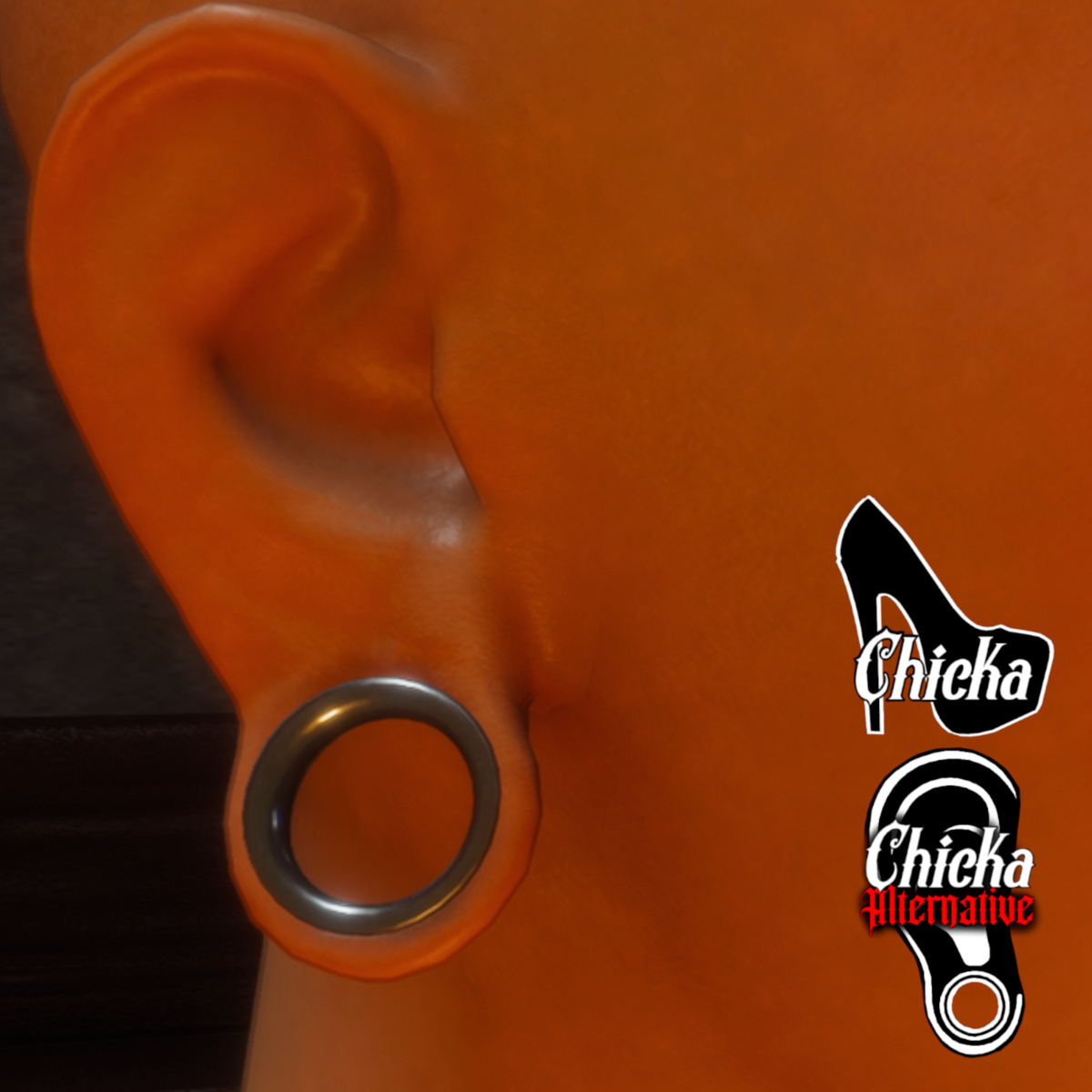 Guage earring "steel" (CHICKA ALTERNATIVE AVATARS)