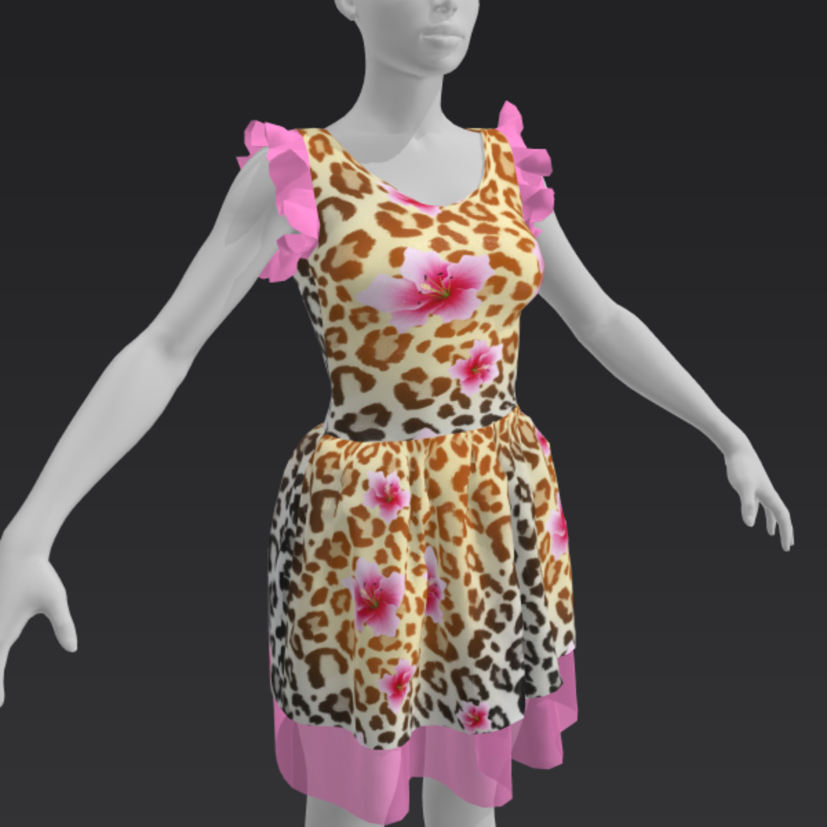 Ruffle Dress - Flower Leo