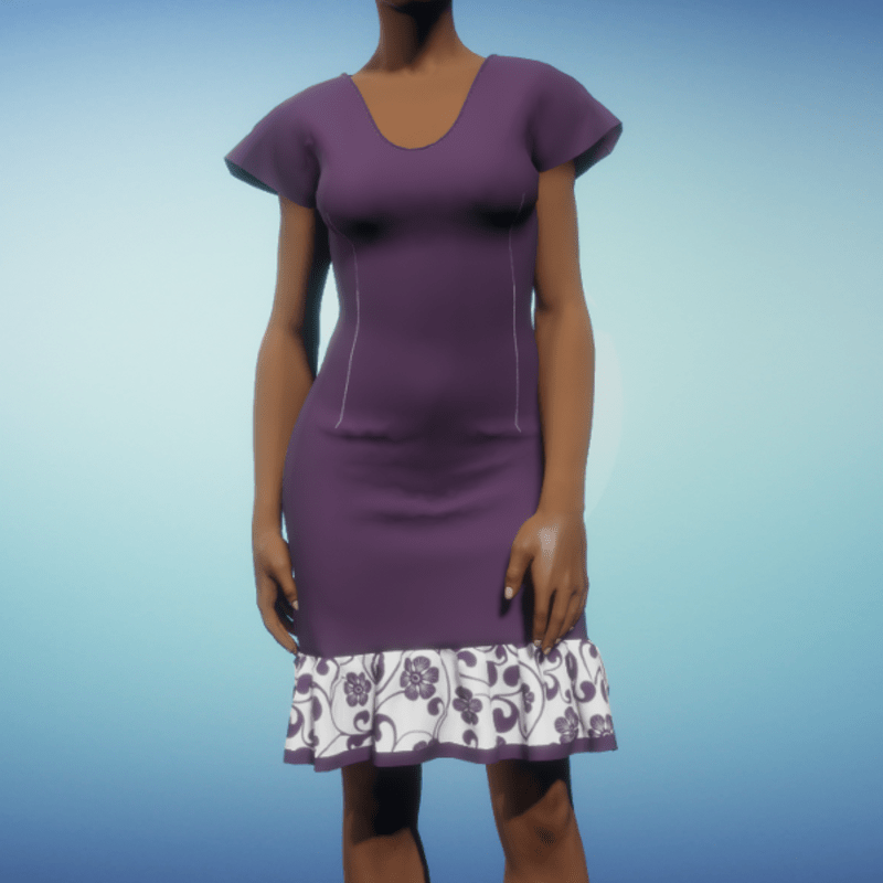 Summer Office Dress - Grape