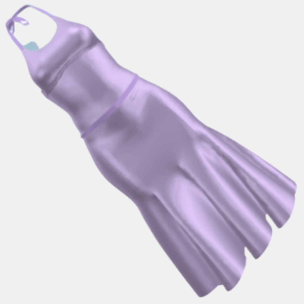 SILKY LAVENDER HALTER NECK DRESS WITH RIBBON BELT