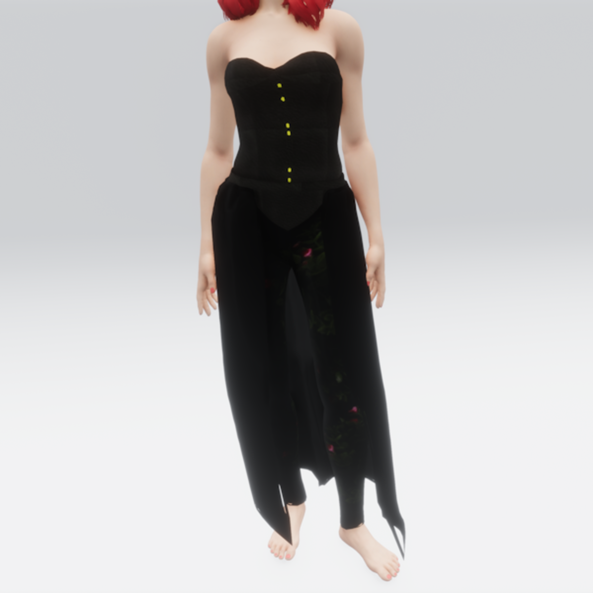 Corset With Leggings and Open Skirt (TM)