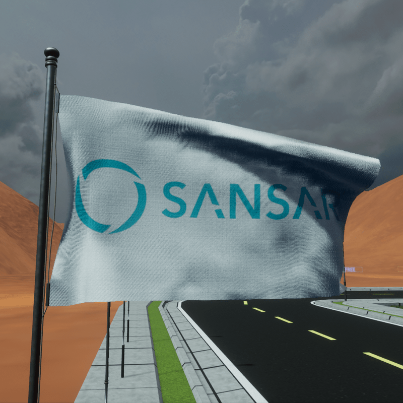 TKA Animated white SANSAR flag