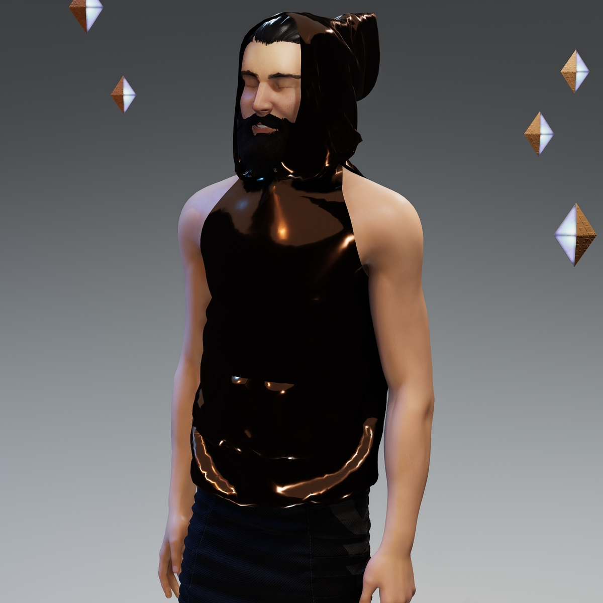 ‘Headspace’ Abstract (κ) Sleeveless Hoodie - Unisex