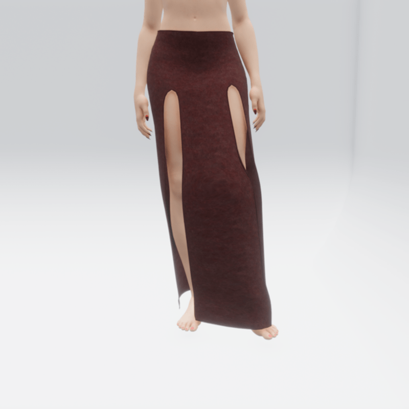 Simple Split Skirt Burgundy (TM)