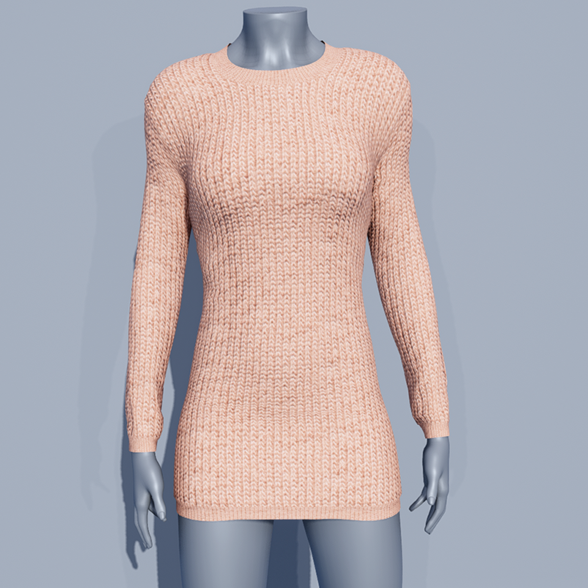 Winter Wool Sweater Pullover - Cream Peach