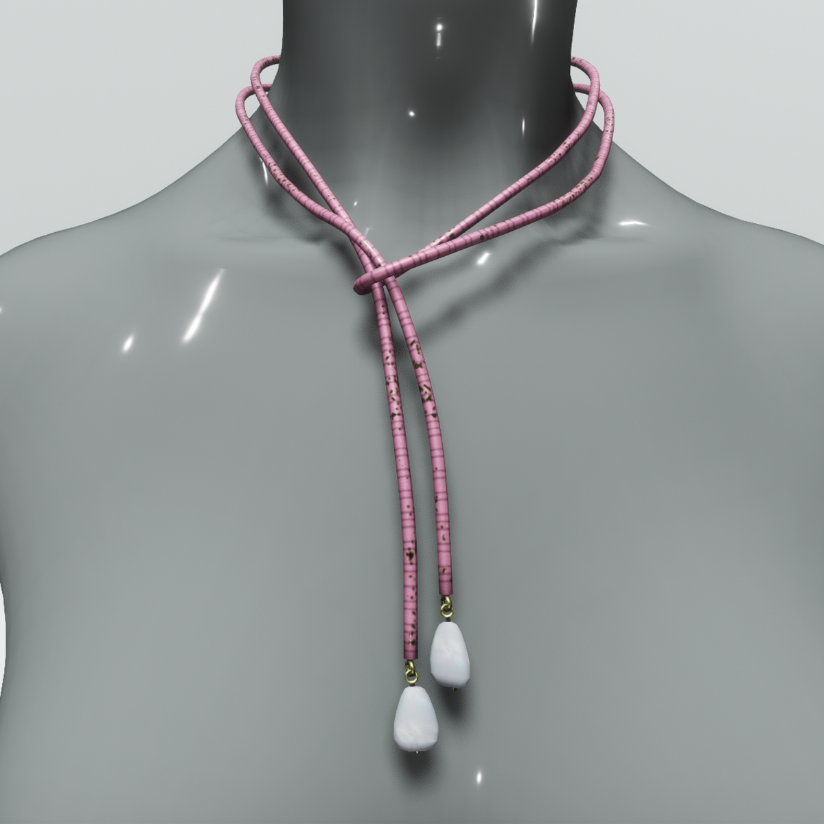 Lariat necklace - pink