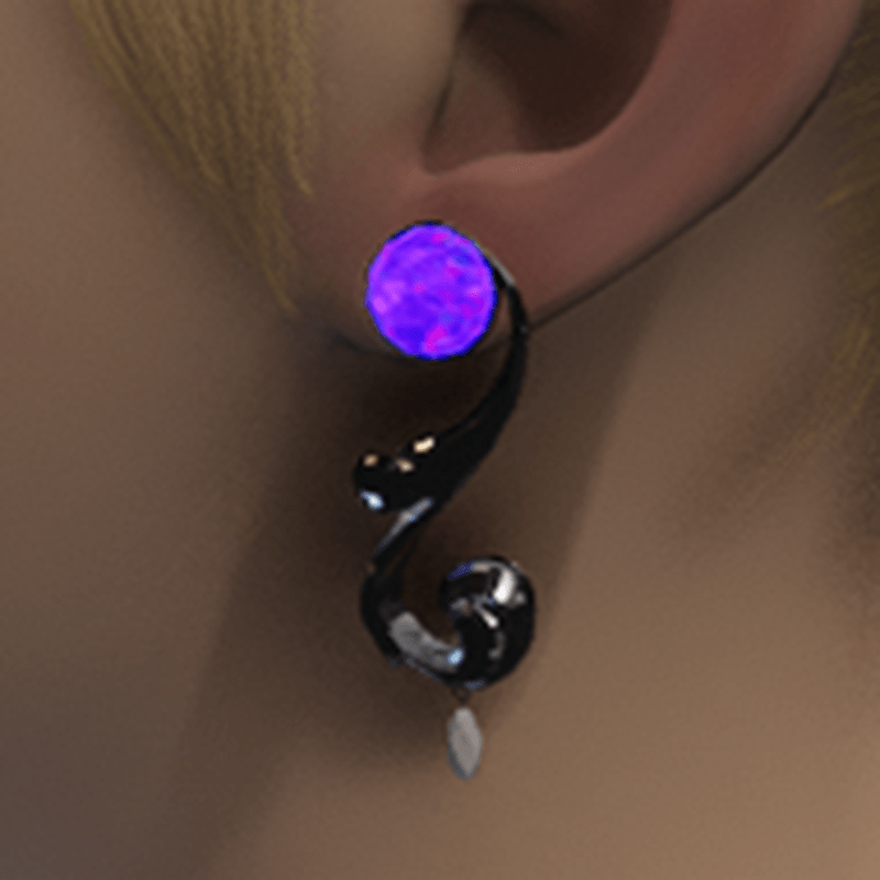 Emissive silver filigree earrings