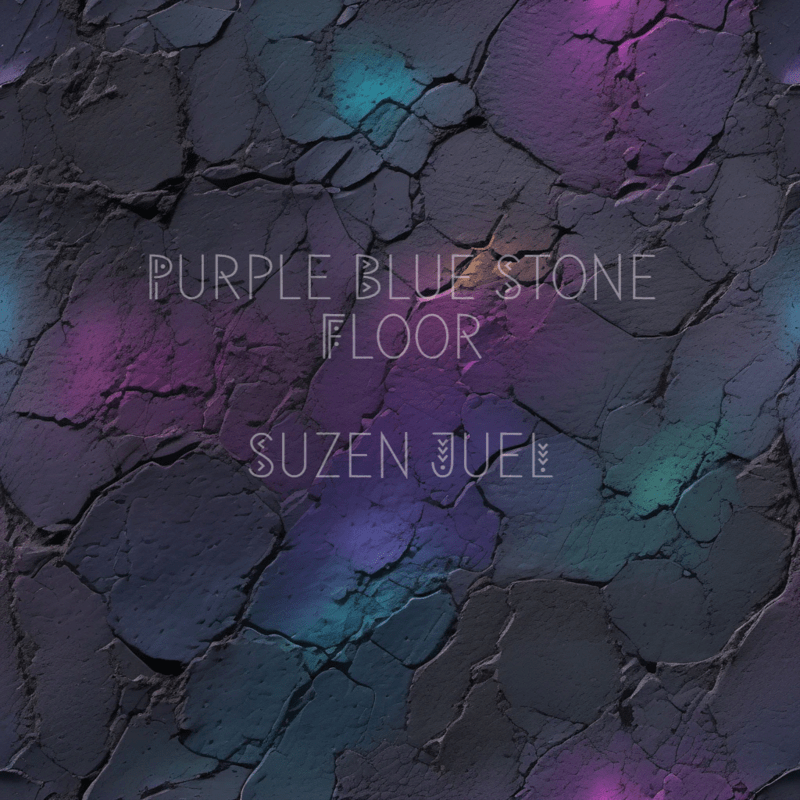 Purple Blue Light Element Stone Floor - Suzen JueL