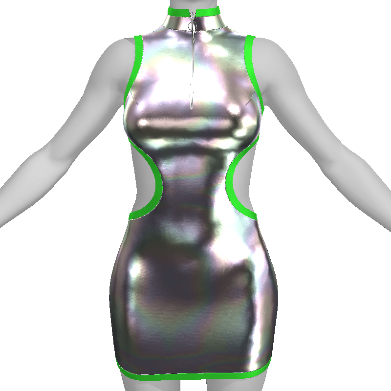 AV2 - Hologram Dress with Neon Emissive Trim