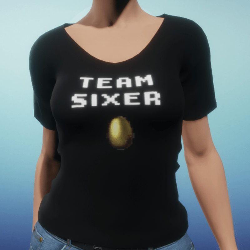 Team Sixer - Female - Black Tshirt