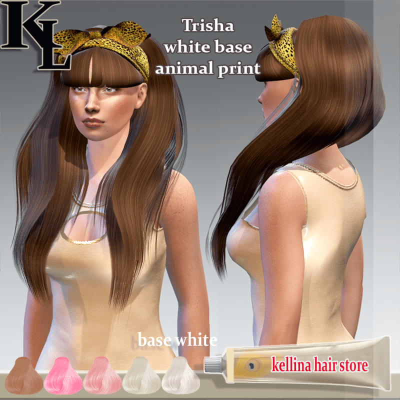 trisha hair -white base -animal print