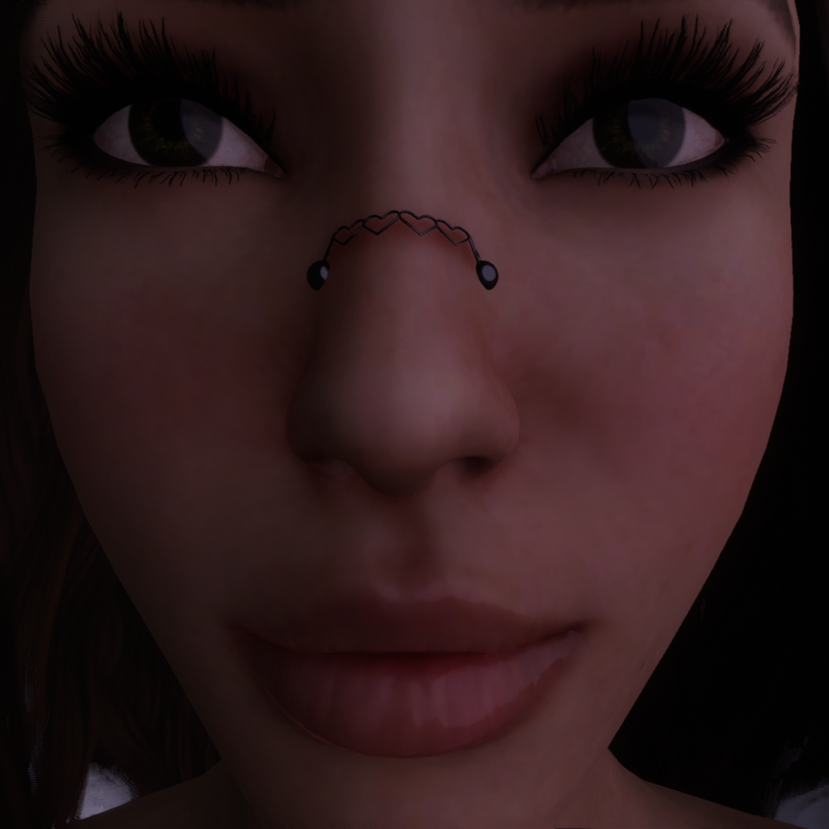 Heart Nose Chain (Onyx)