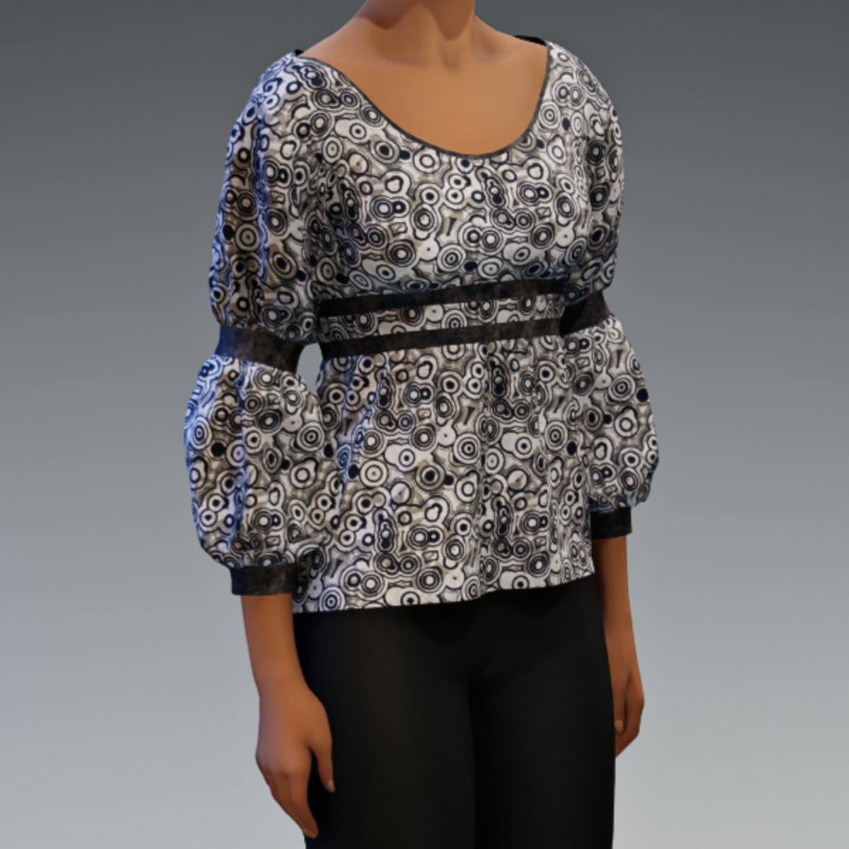 Bo Peep Dress Gray Geo