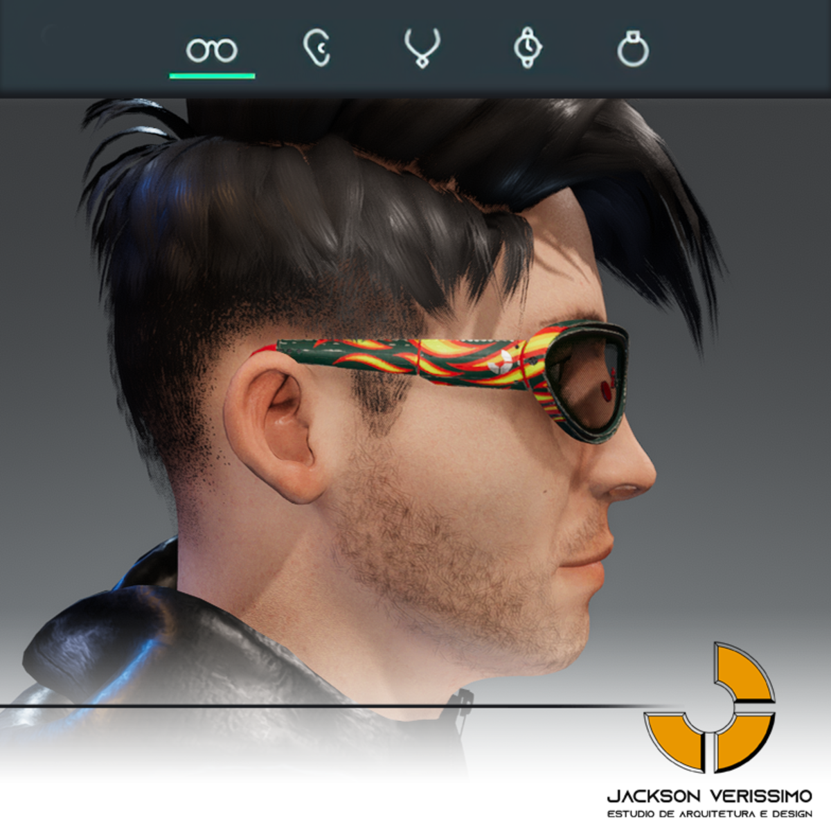 Janeiro Glasses- Green 1 Metal with flames