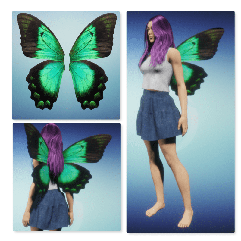 Animated Wings - Green Butterfly