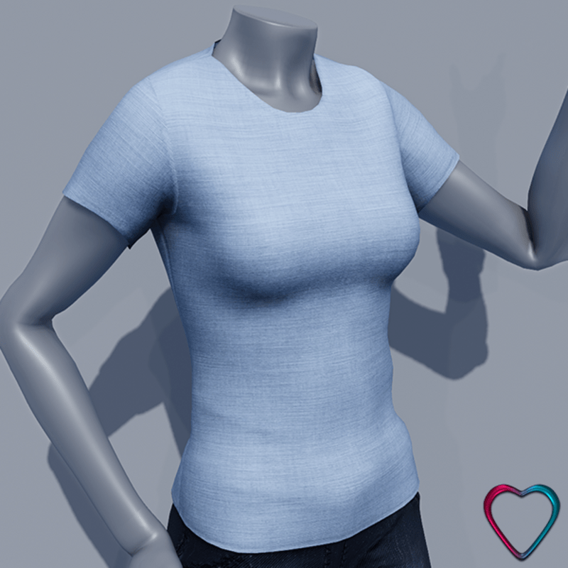 Women Tee-Shirt - Chambray Blue