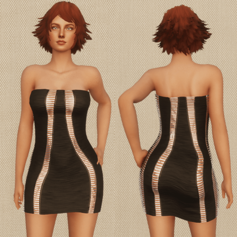 Razor Cut Dress - Black