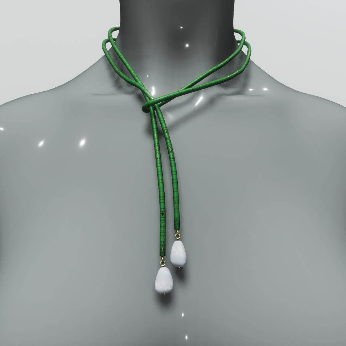 Lariat necklace - green