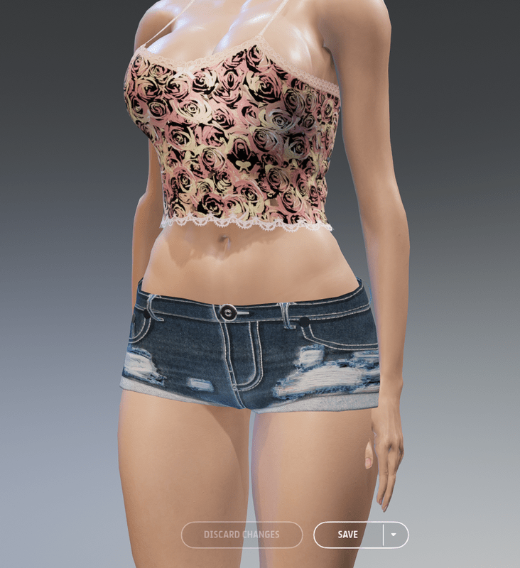 Blue Shorts w/Folds - Female