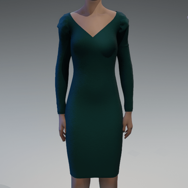 Long sleeve emerald dress