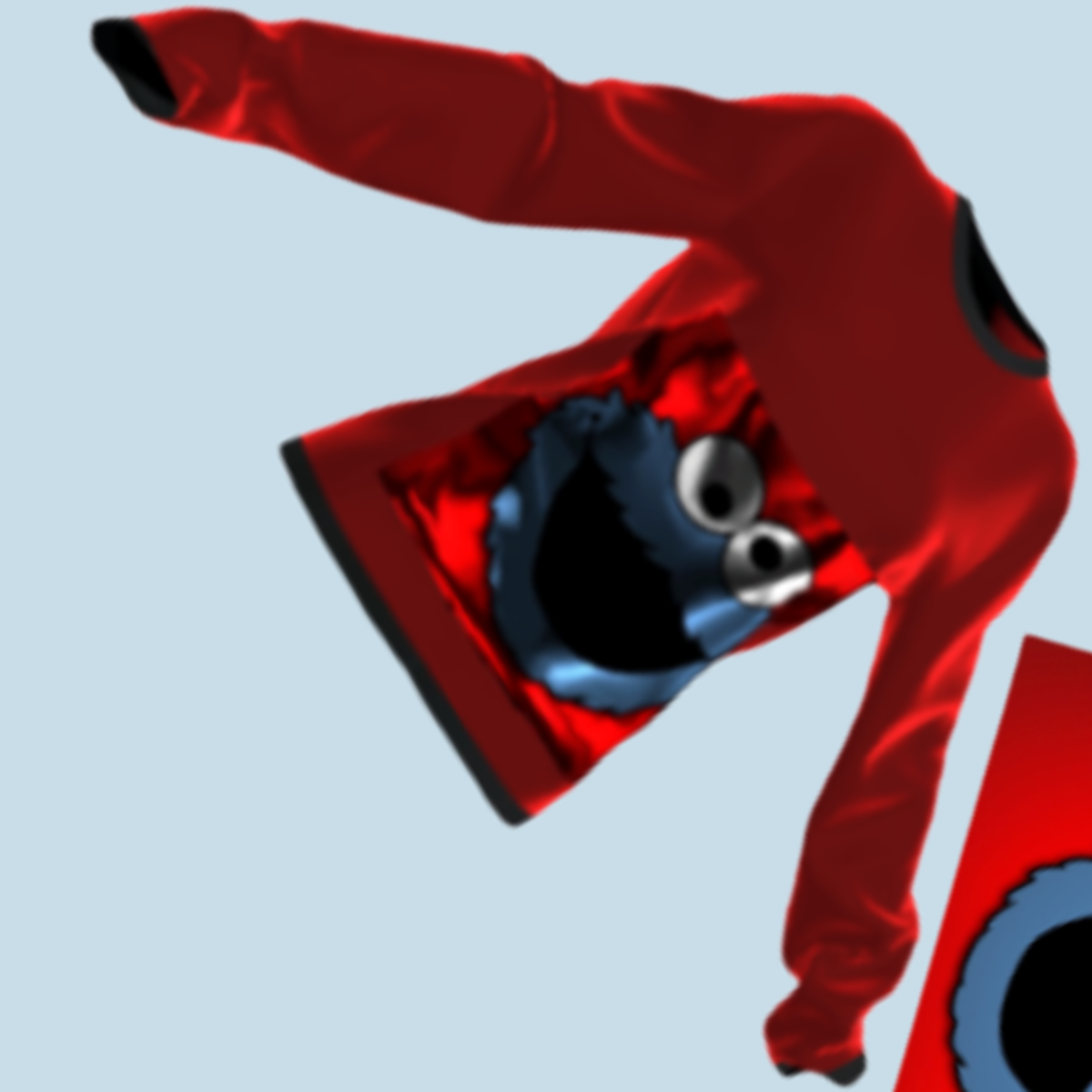 Ladies monster sweater (Shiny Red)